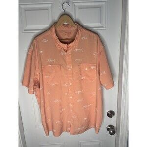 Field & Stream, Men's Shirt, Fishing Pattern, Button Down, Salmon, Size XXL.